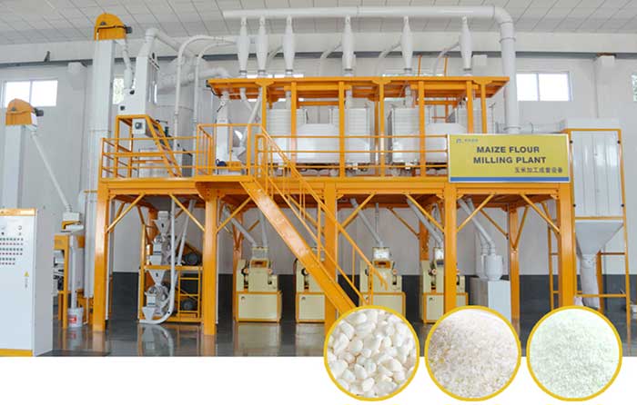 Conjunto completo de fábrica de moagem de farinha de milho